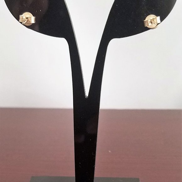 STAR QUARTZ gray sterling silver EARRINGS 6x8mm - Picture 5 of 9